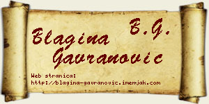 Blagina Gavranović vizit kartica